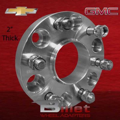 6 Lug Wheel Spacers GM Hub and Wheel Centric – 6×5.5 to 6×5.5 – 2″ Thick